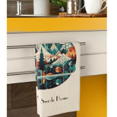 Nordische Kiefern und Spitzen, kundenspezifisch Geschirrtuch