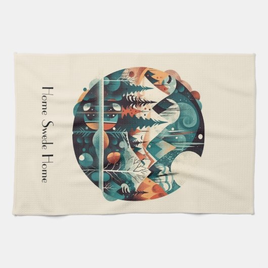 Nordische Kiefern und Spitzen, kundenspezifisch Geschirrtuch (Horizontal)