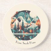 Nordische Kiefern und Spitzen, kundenspezifisch Getränkeuntersetzer (Vorne)