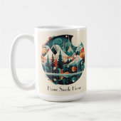 Nordische Kiefern und Spitzen, kundenspezifisch Kaffeetasse (Links)