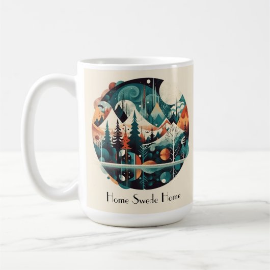 Nordische Kiefern und Spitzen, kundenspezifisch Kaffeetasse (Links)