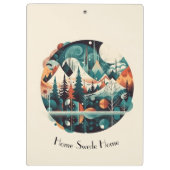 Nordische Kiefern und Spitzen, kundenspezifisch Klemmbrett (Rückseite)