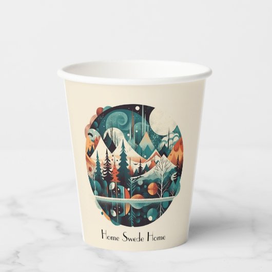 Nordische Kiefern und Spitzen, kundenspezifisch Pappbecher (Vorderseite)