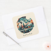 Nordische Kiefern und Spitzen, kundenspezifisch Quadratischer Aufkleber (Umschlag)