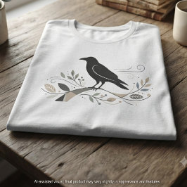 Nordische Krähenkunst Minimalistische Vogel-Naturl Tri-Blend Shirt