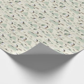 Nordische Landschaft: Farbenfrohe Häuser Baummuste Geschenkpapier (Ecke)