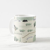 Nordische Landschaft: Farbenfrohe Häuser Baummuste Kaffeetasse (Vorderseite Links)