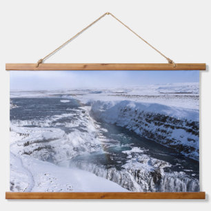 Nordische Landschaftliche Wohngestaltung Wandteppich Mit Holzrahmen