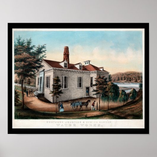 Nordische Liberale Frühlingsgarten Wasserwerke Poster (Vorne)