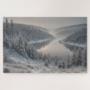 Nordische Majestät - skandinavische Winterlandscha Puzzle