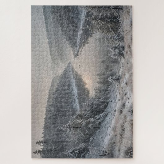 Nordische Majestät - skandinavische Winterlandscha Puzzle (Vertikal)