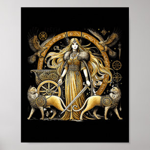 Nordische Mythische Kreationen Freyja Norse Goddes Poster