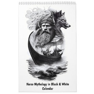 Nordische Mythologie in Schwarz & Weiß Kalender