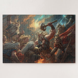 Nördische Mythologie-Schlachtfeld-Puzzle Puzzle