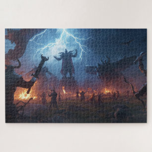 Nördische Mythologie-Schlachtszene Puzzle