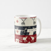 Nordische Rentierfische und Schneeflocke | Strick Kaffeetasse (VorderseiteRechts)