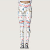Nordische Rentierherzen und glänzende Streifen Leggings (Vorderseite)