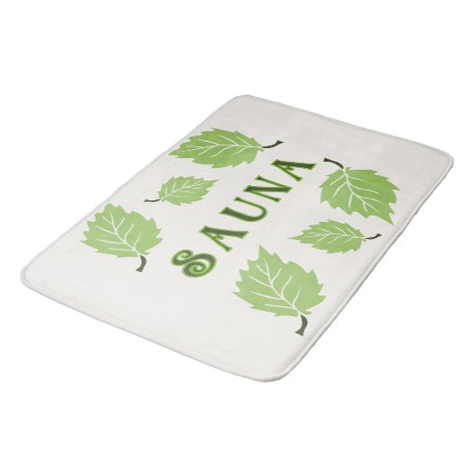 Nordische Sauna Birch Blätter Bath Mat Badematte (Schrägansicht)