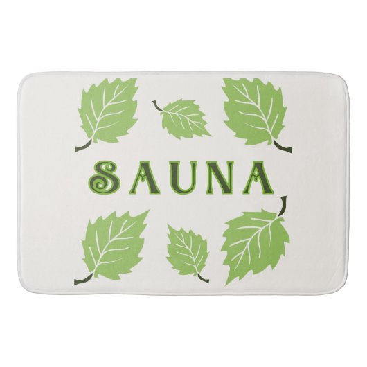 Nordische Sauna Birch Blätter Bath Mat Badematte (Vorderseite)