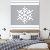 Nordische Schneeflocke Moderne Grau-weiße Sportsei Leinwanddruck (Insitu (Schlafzimmer))