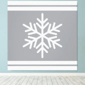Nordische Schneeflocke Moderne Grau-weiße Sportsei Leinwanddruck (Insitu (Holzboden))