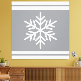 Nordische Schneeflocke Moderne Grau-weiße Sportsei Leinwanddruck