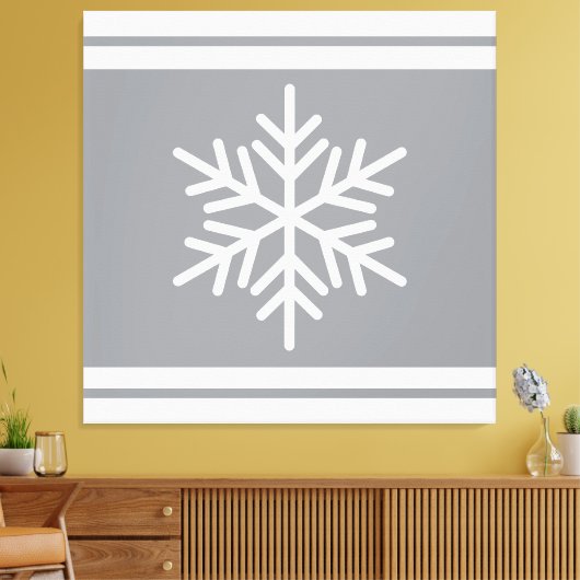 Nordische Schneeflocke Moderne Grau-weiße Sportsei Leinwanddruck (Insitu (Wohnzimmer))
