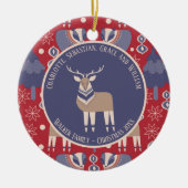 Nordische Skandinavier Weihnachten Personalisiert Keramik Ornament (Vorne)