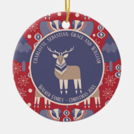 Nordische Skandinavier Weihnachten Personalisiert Keramik Ornament