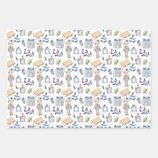 Nordische skandinavische Rag Dolls Weihnachten Geschenkpapier Set (Vorderseite 3)