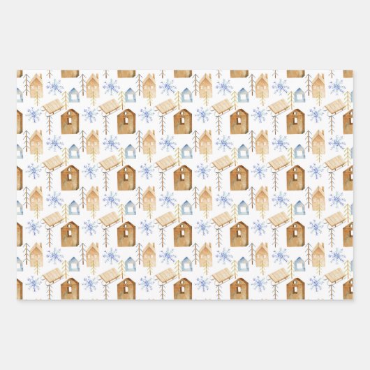 Nordische skandinavische Weihnachten Geschenkpapier Set (Vorderseite)