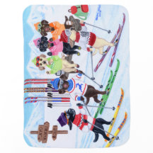 Nordische Ski fahrende Labradors Malerei