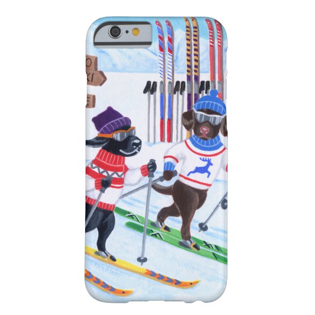 Nordische Ski fahrende Labradors Malerei Case-Mate iPhone Hülle (Rückseite)
