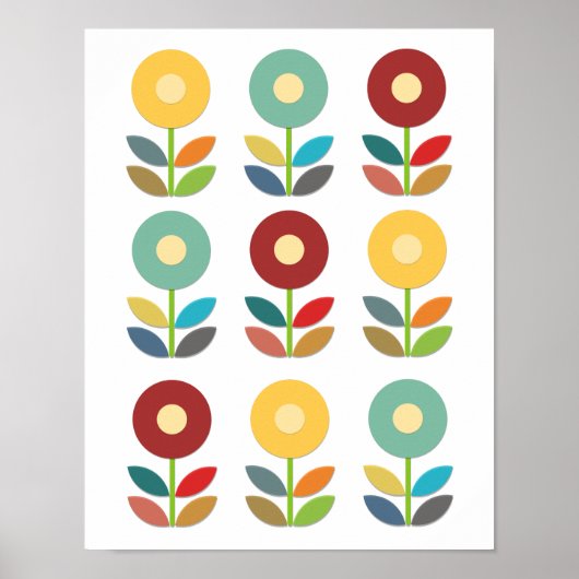 Nordische Stile und Blume Poster (Vorne)