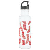 Nordische Strumpf Red White Edelstahlflasche (Vorderseite)