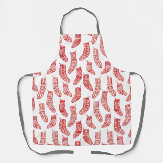 Nordische Strumpf Red White Schürze (Vorderseite)