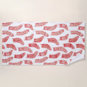 Nordische Strumpf Red White Strandtuch (Vorderseite)