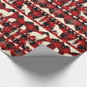 Nordische Sweater Beige Karierte Wintertiere Geschenkpapier (Ecke)