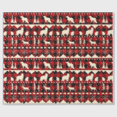 Nordische Sweater Beige Karierte Wintertiere Geschenkpapier (Flach)