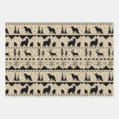 Nordische Sweater Beige Schwarz-weiße Wintertiere Geschenkpapier Set (Vorderseite 3)