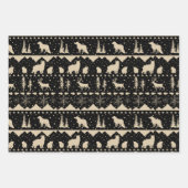 Nordische Sweater Beige Schwarz-weiße Wintertiere Geschenkpapier Set (Vorderseite)