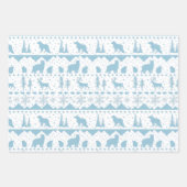 Nordische Sweater Blau- und Weißwintertiere Geschenkpapier Set (Vorderseite)