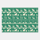 Nordische Sweater Forest Green Beige Wintertiere Geschenkpapier Set (Vorderseite 2)