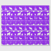 Nordische Sweater Lila- & White Winter Tiere Geschenkpapier (Flach)
