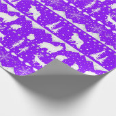 Nordische Sweater Lila- & White Winter Tiere Geschenkpapier (Ecke)
