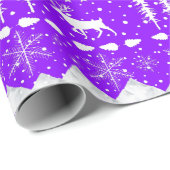 Nordische Sweater Lila- & White Winter Tiere Geschenkpapier (Rolleneckpunkt)