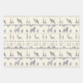 Nordische Sweater Neutral Beige Silber Wintertiere Geschenkpapier Set (Vorderseite 2)
