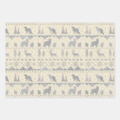 Nordische Sweater Neutral Beige Silber Wintertiere Geschenkpapier Set (Vorderseite 3)