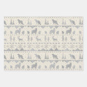 Nordische Sweater Neutral Beige Silber Wintertiere Geschenkpapier Set (Vorderseite)