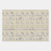 Nordische Sweater Neutral Beige Silber Wintertiere Geschenkpapier Set (Vorderseite 3)